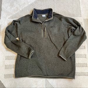 Columbia olive quarter zip pull over sweatshirt